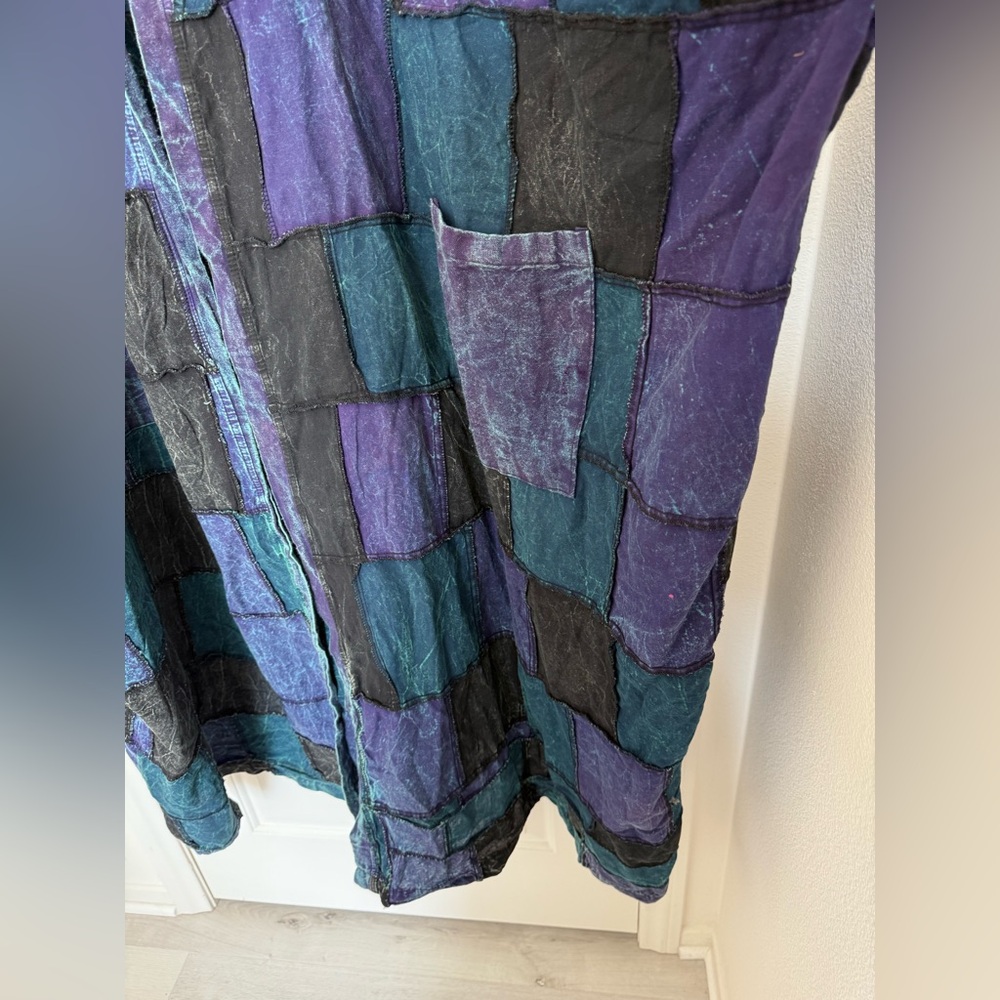 Boho Patchwork Kimono Duster Jacket Oversized Fes… - image 9